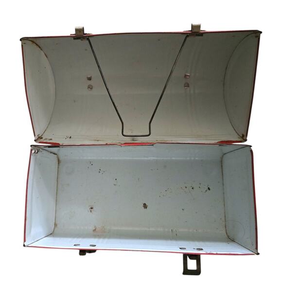 VTG Aladdin Industries Metal Dome Snap Buckle Red Lunch Box - Picture 6 of 11